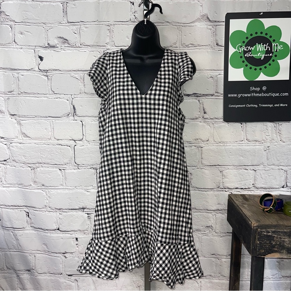 Madewell Black and White Gingham Dress